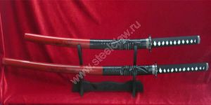 Комплект самурайских мечей с деревянными ножнами купить оптом в Москве в интернет магазине Steelclaw