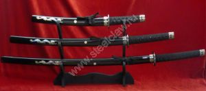 Комплект самурайских мечей 697black с ножнами из дерева купить оптом в Москве в интернет магазине Steelclaw